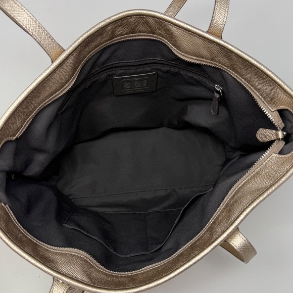 Coach Floral Metallic Tote Bag – Gold Leather Style No. N3S- F38829 - Picture 8 of 15